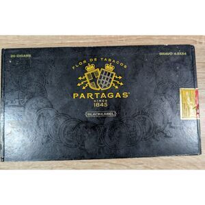 EMPTY Partagas Black Label Cigar Box 20 Count Bravo 4.5x54 Wood